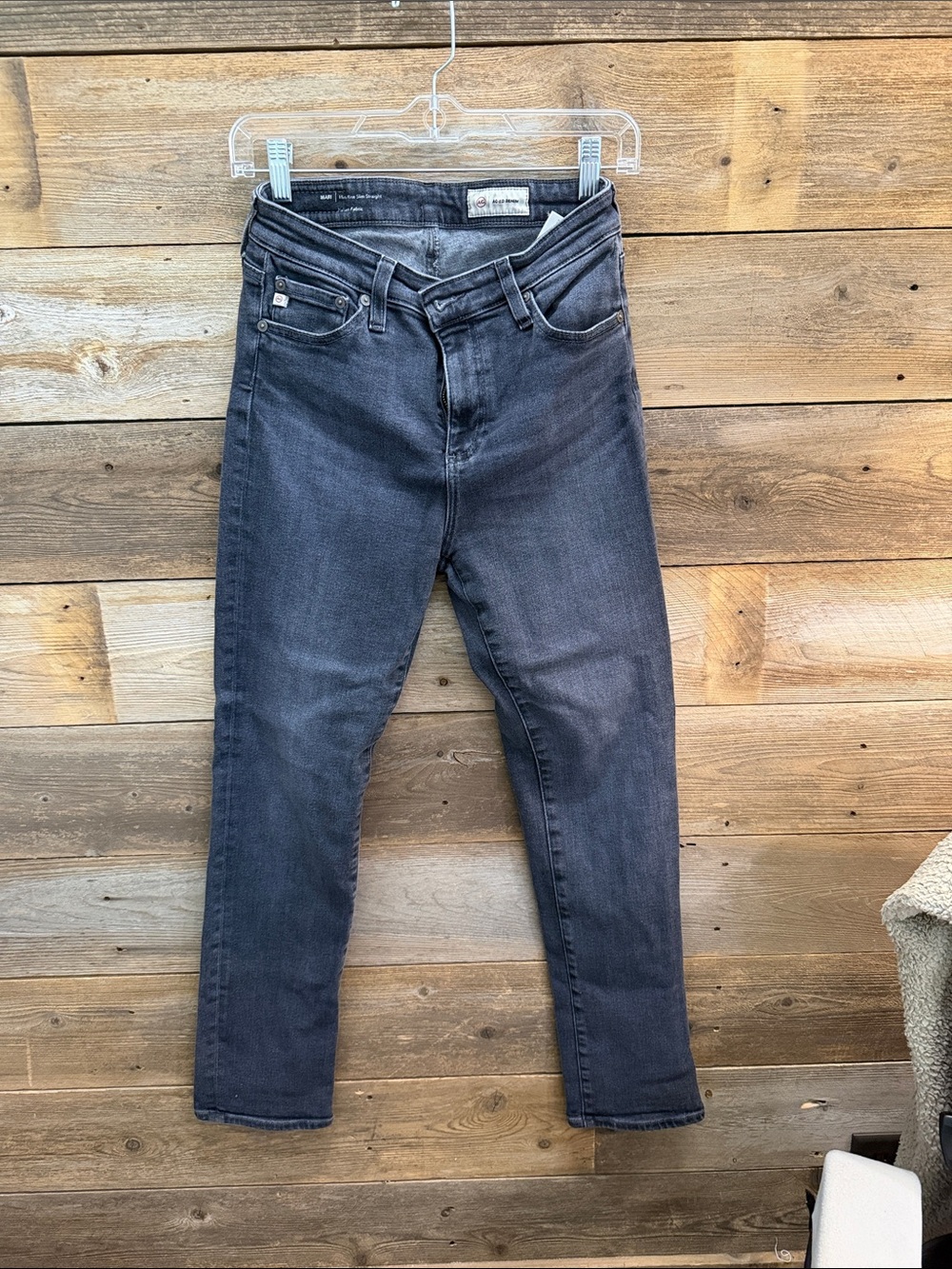Ag Adriano Goldschmied Slim Straight Jeans in Washed Black
